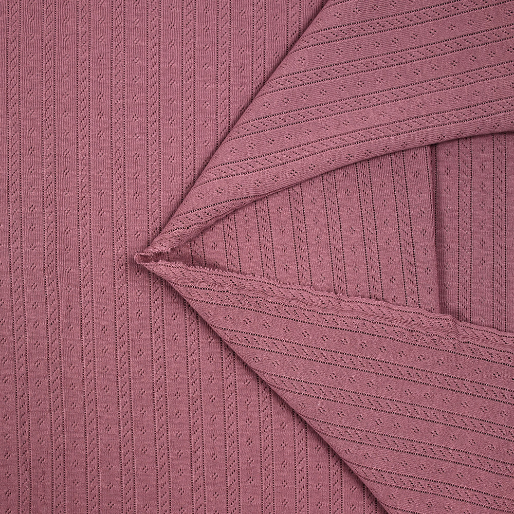 Jersey pointelle 100% coton prune - Image 4