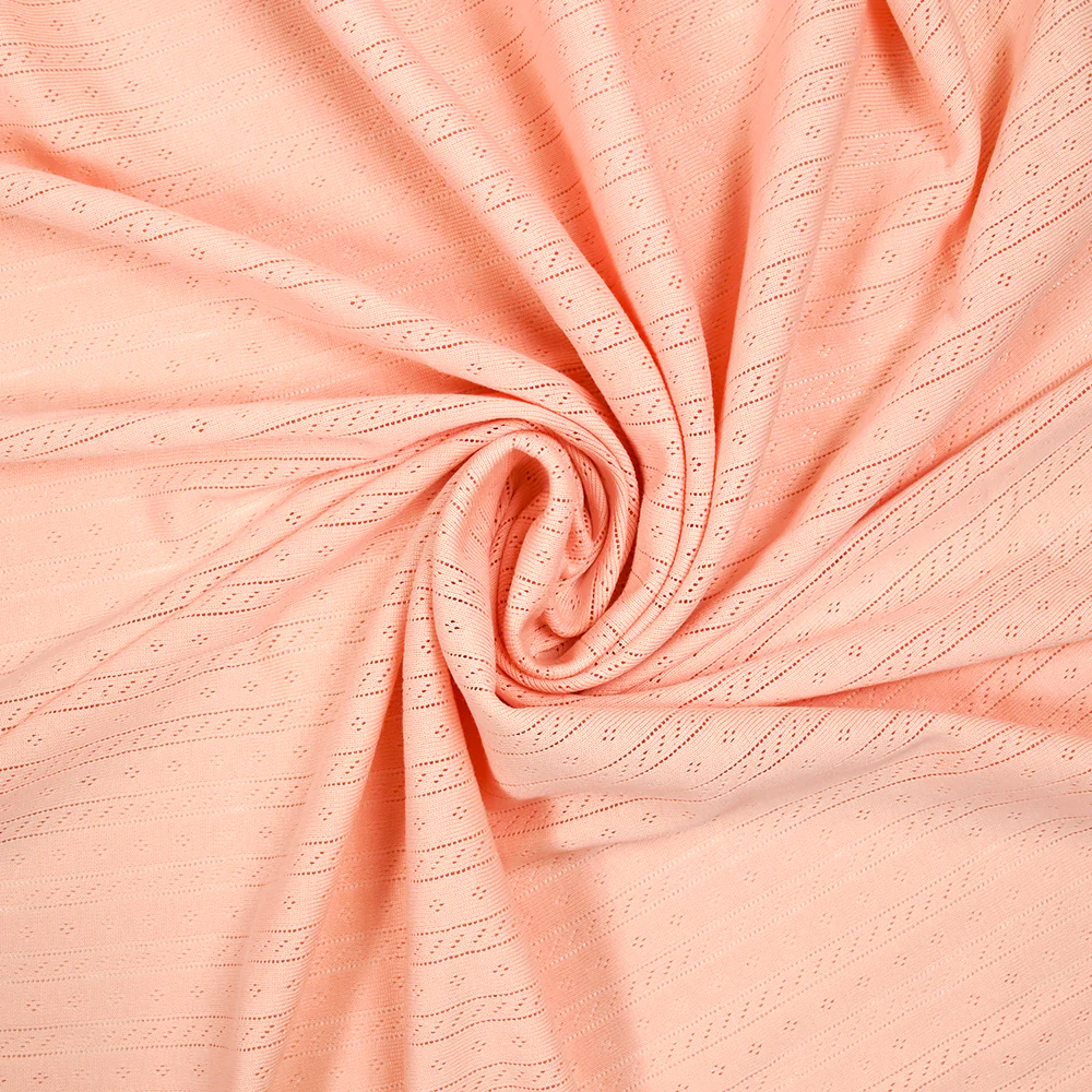 Jersey pointelle 100% coton saumon - Image 2