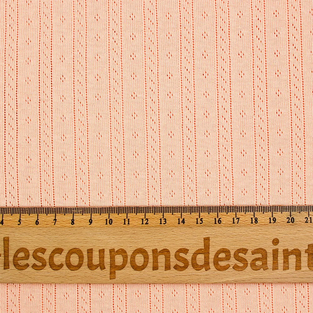 Jersey pointelle 100% coton saumon - Image 3