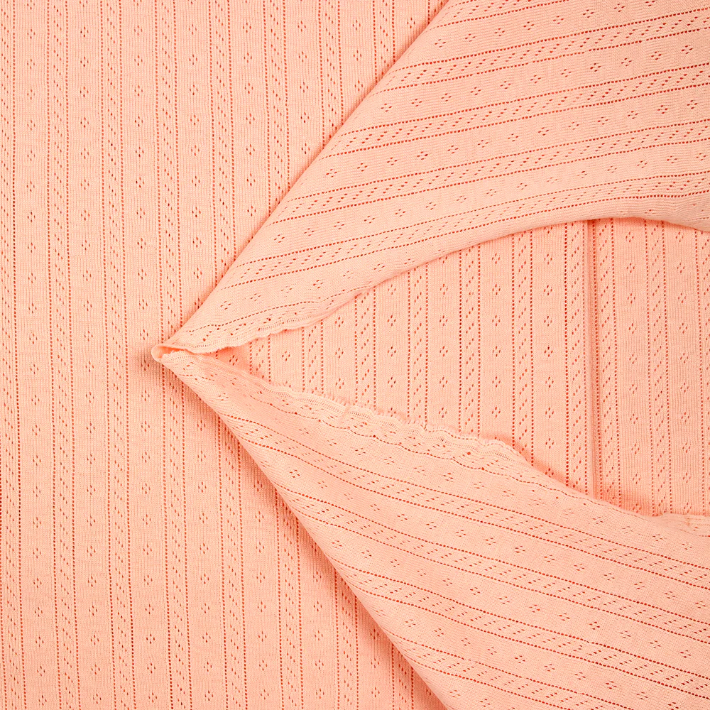 Jersey pointelle 100% coton saumon - Image 4