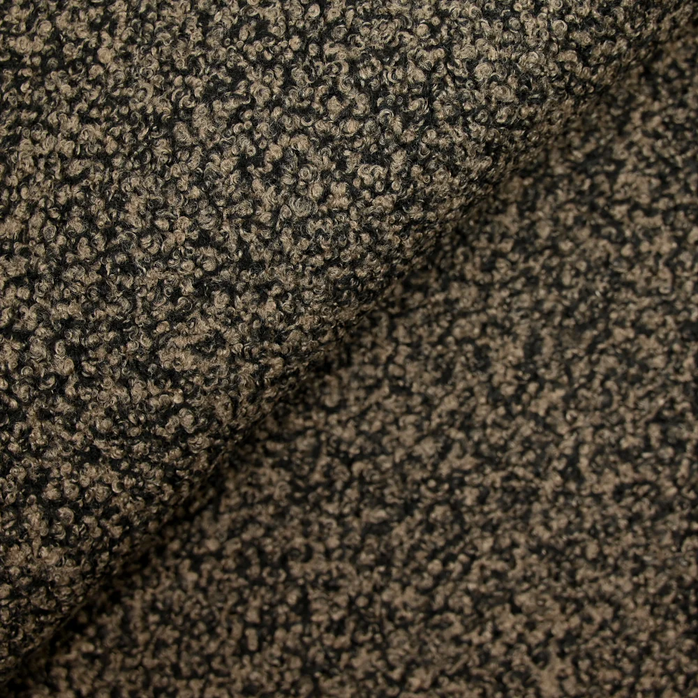 Lainage bouclette grège chiné noir