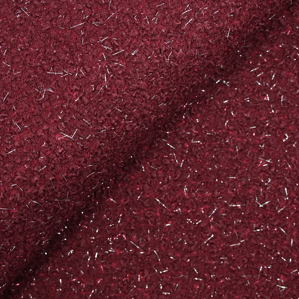 Lainage bouclette lurex bordeaux