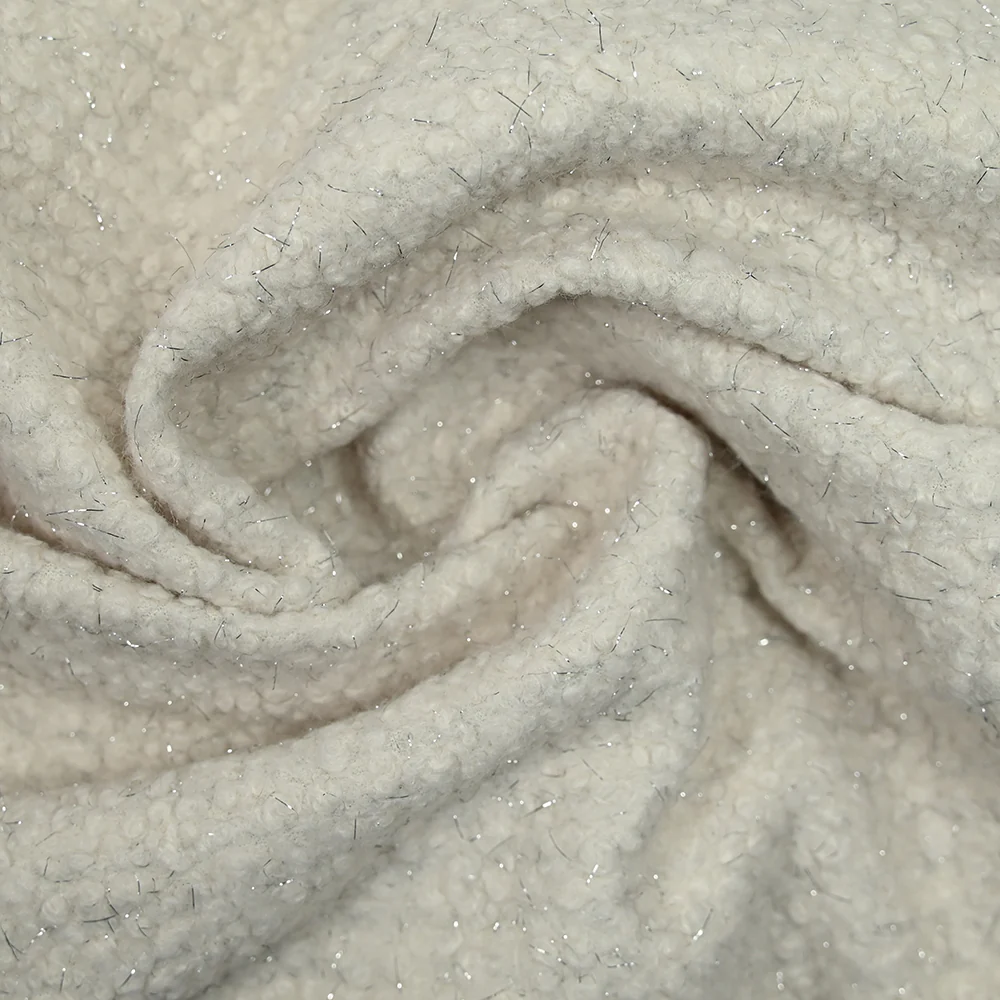 Lainage bouclette lurex ivoire - Image 2
