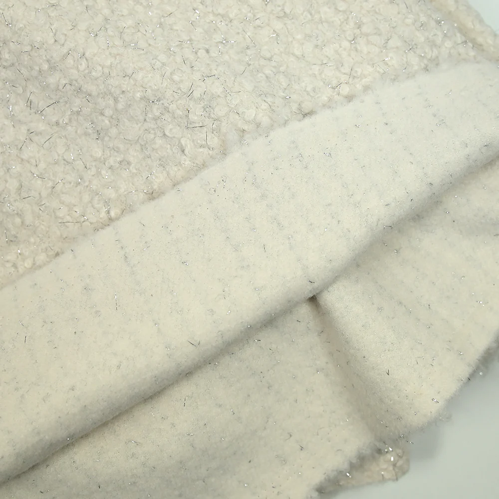 Lainage bouclette lurex ivoire - Image 4