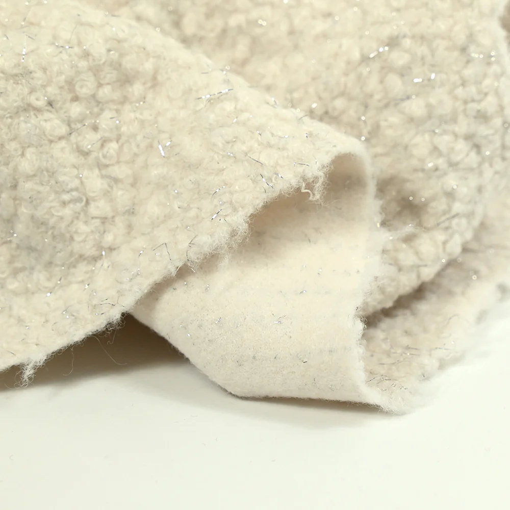 Lainage bouclette lurex ivoire - Image 5