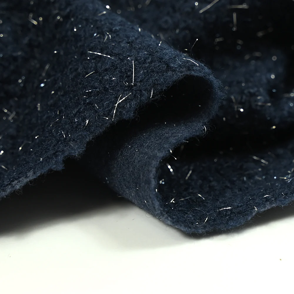 Lainage bouclette lurex marine - Image 5