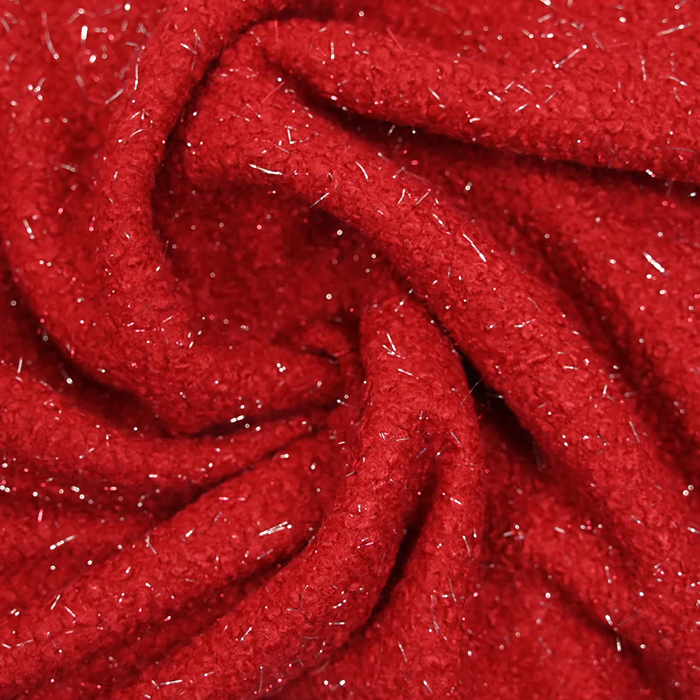 Lainage bouclette lurex rouge - Image 2