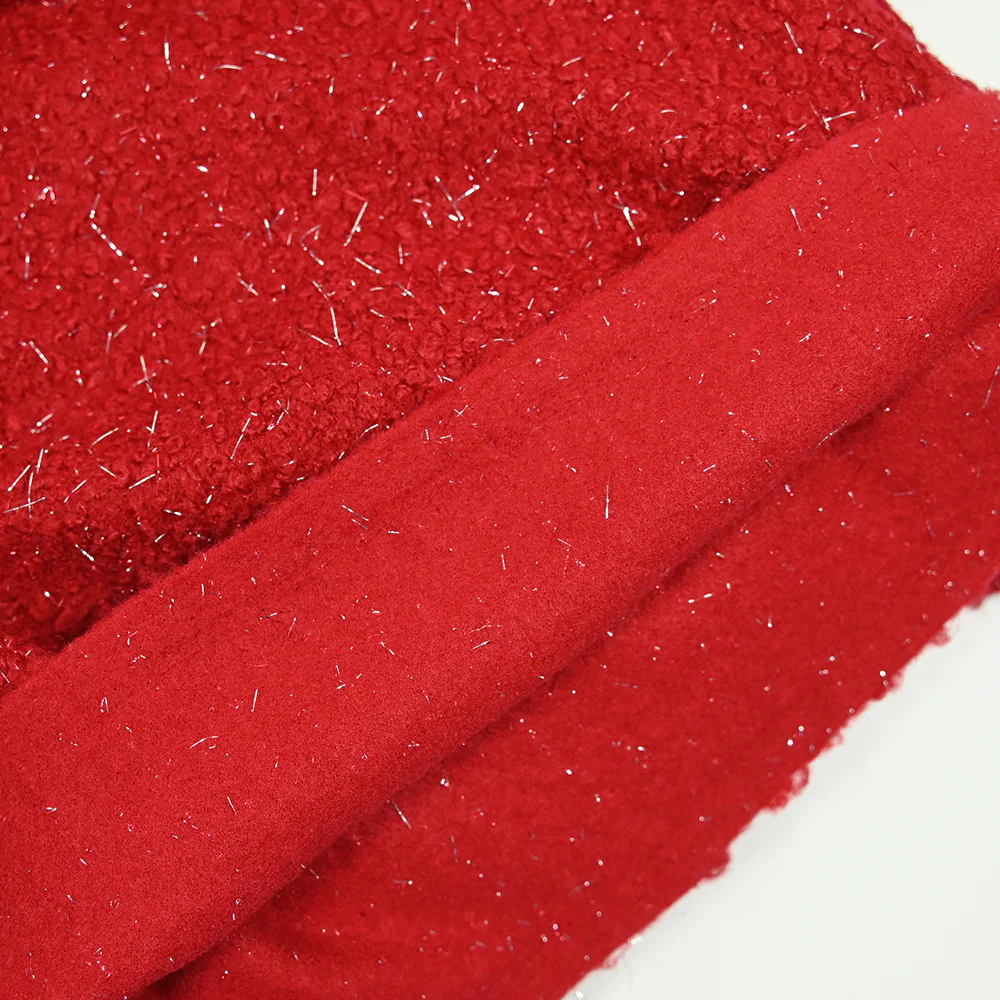 Lainage bouclette lurex rouge - Image 4
