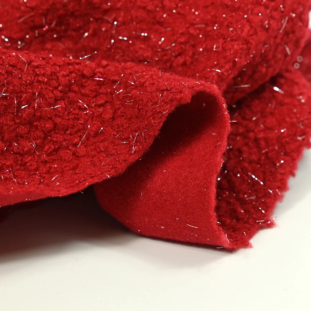 Lainage bouclette lurex rouge - Image 5