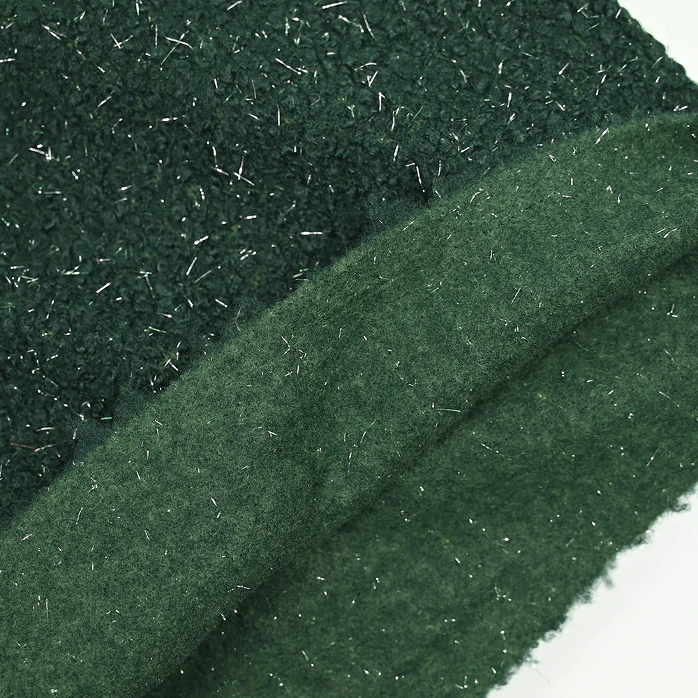 Lainage bouclette lurex vert bouteille - Image 4