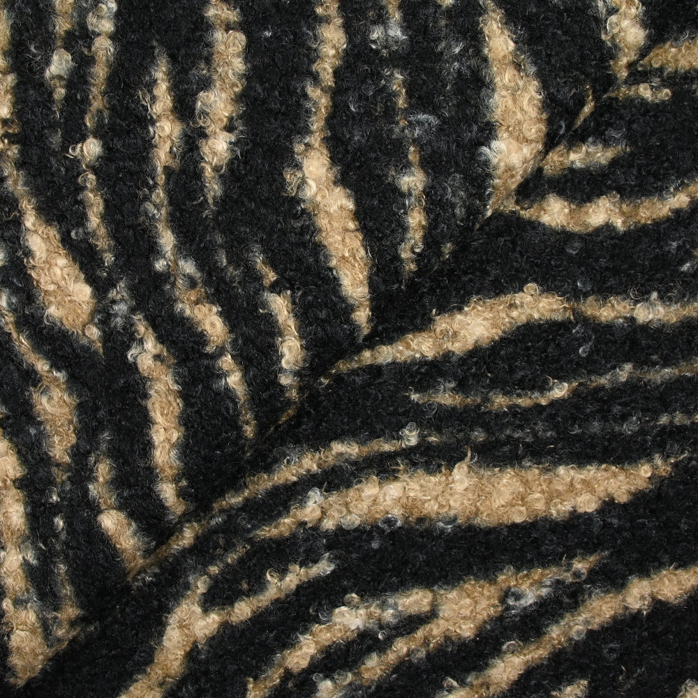 Lainage bouclette tigre beige et noir - Image 4