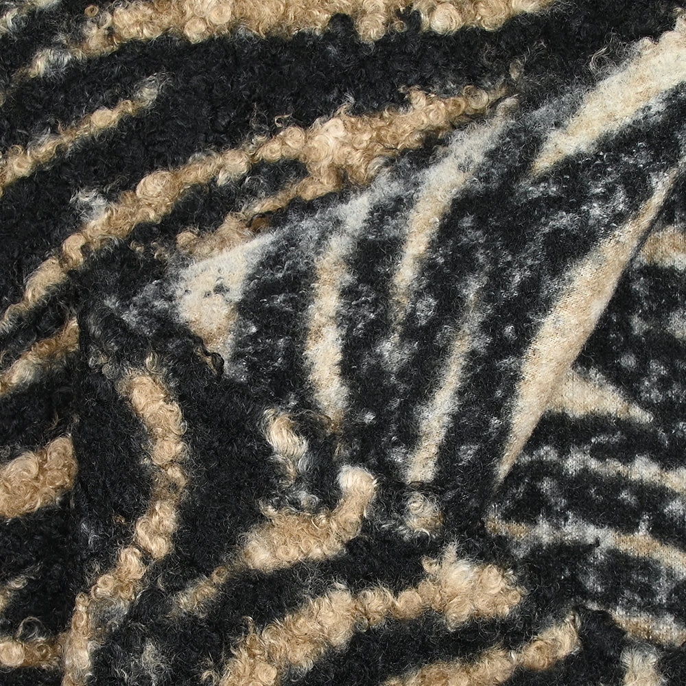Lainage bouclette tigre beige et noir - Image 6