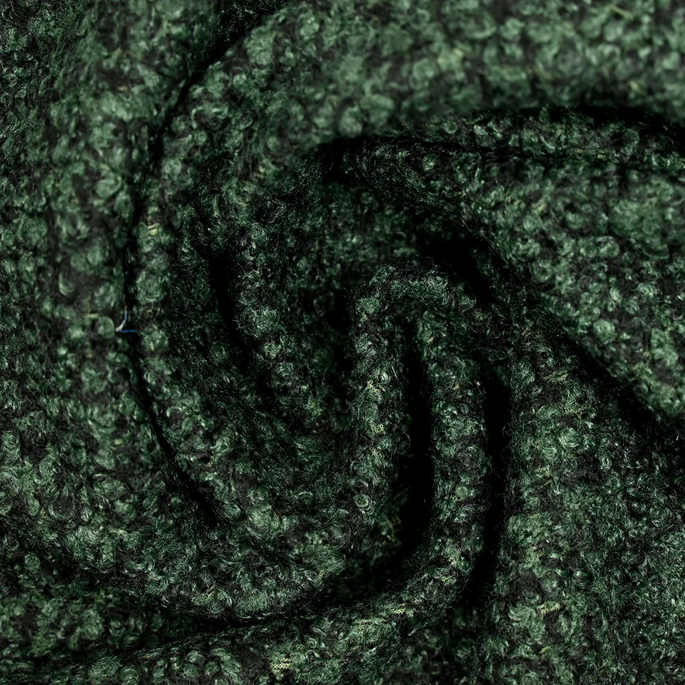 Lainage bouclette vert chiné noir - Image 2