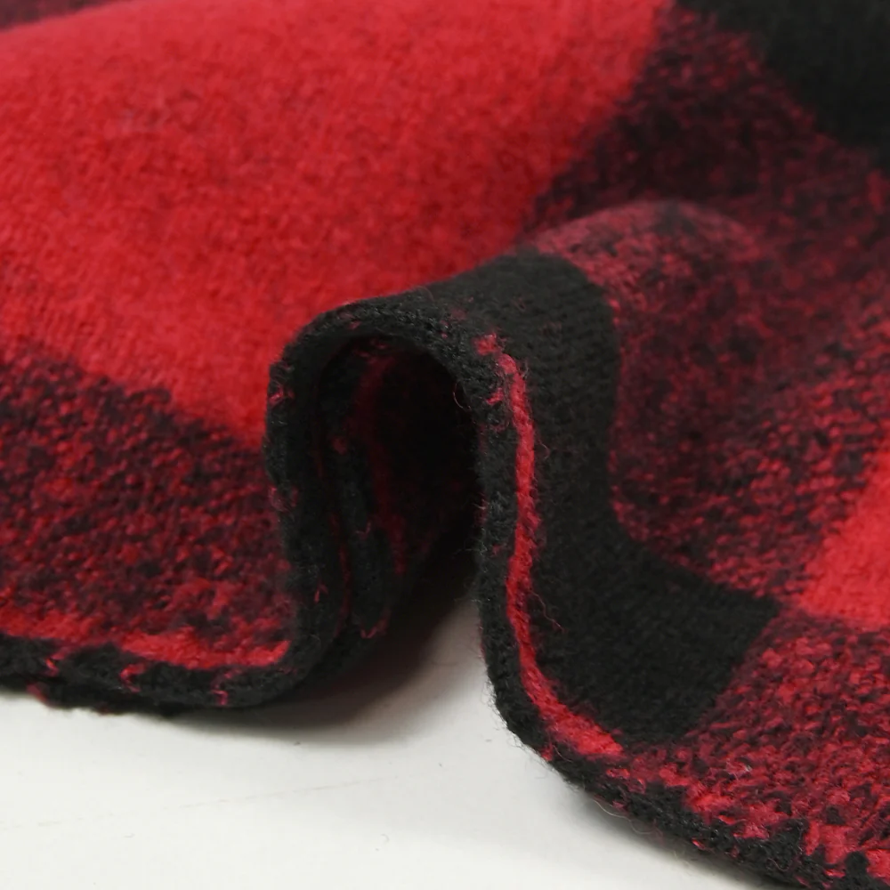 Lainage polyester à carreaux rouge et noir - Image 7