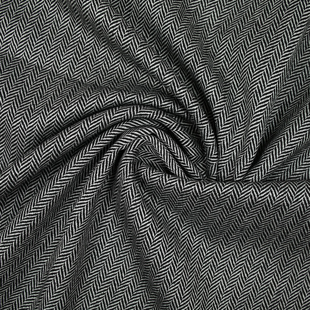 Laine 100% chevrons noir fond blanc - Image 2