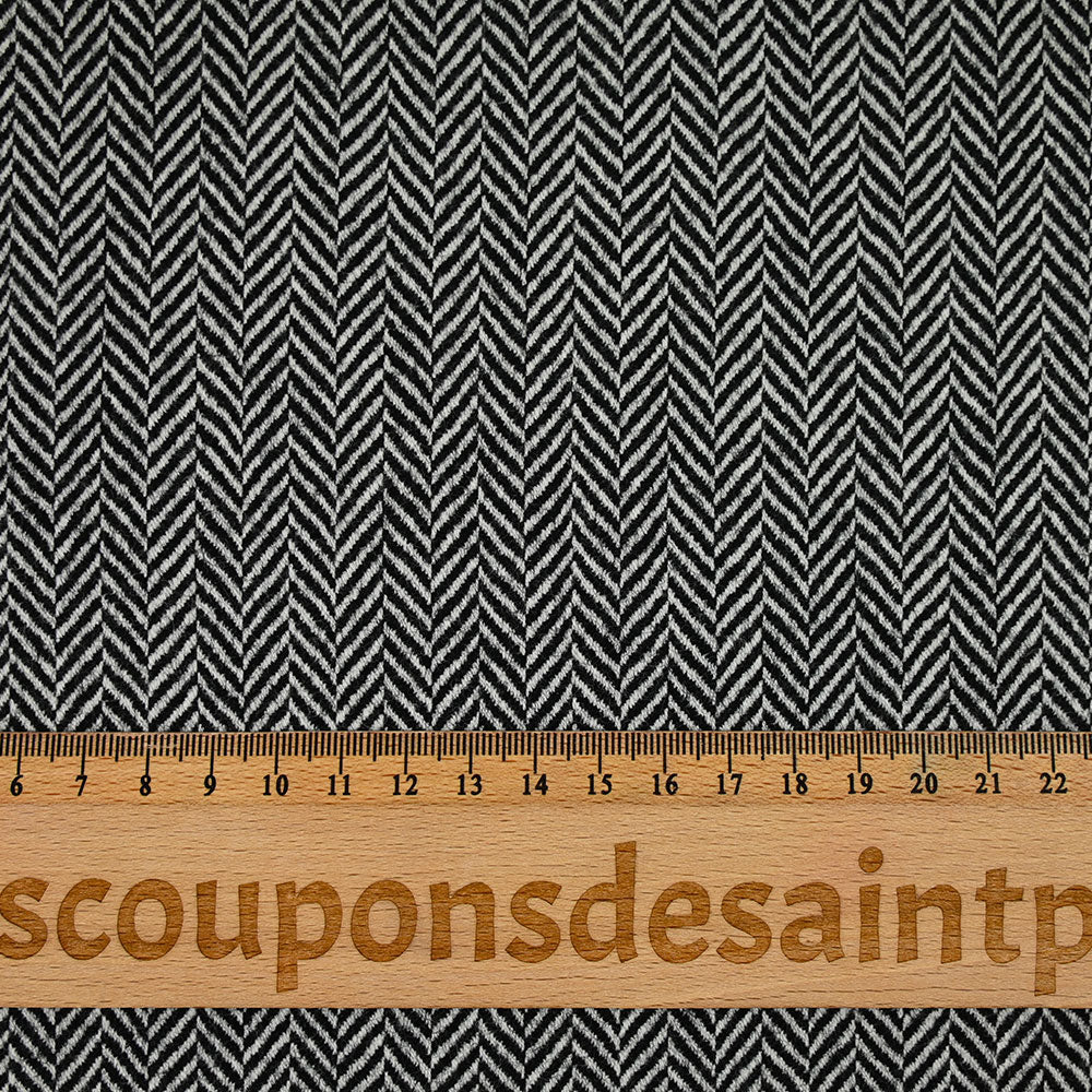 Laine 100% chevrons noir fond blanc - Image 3