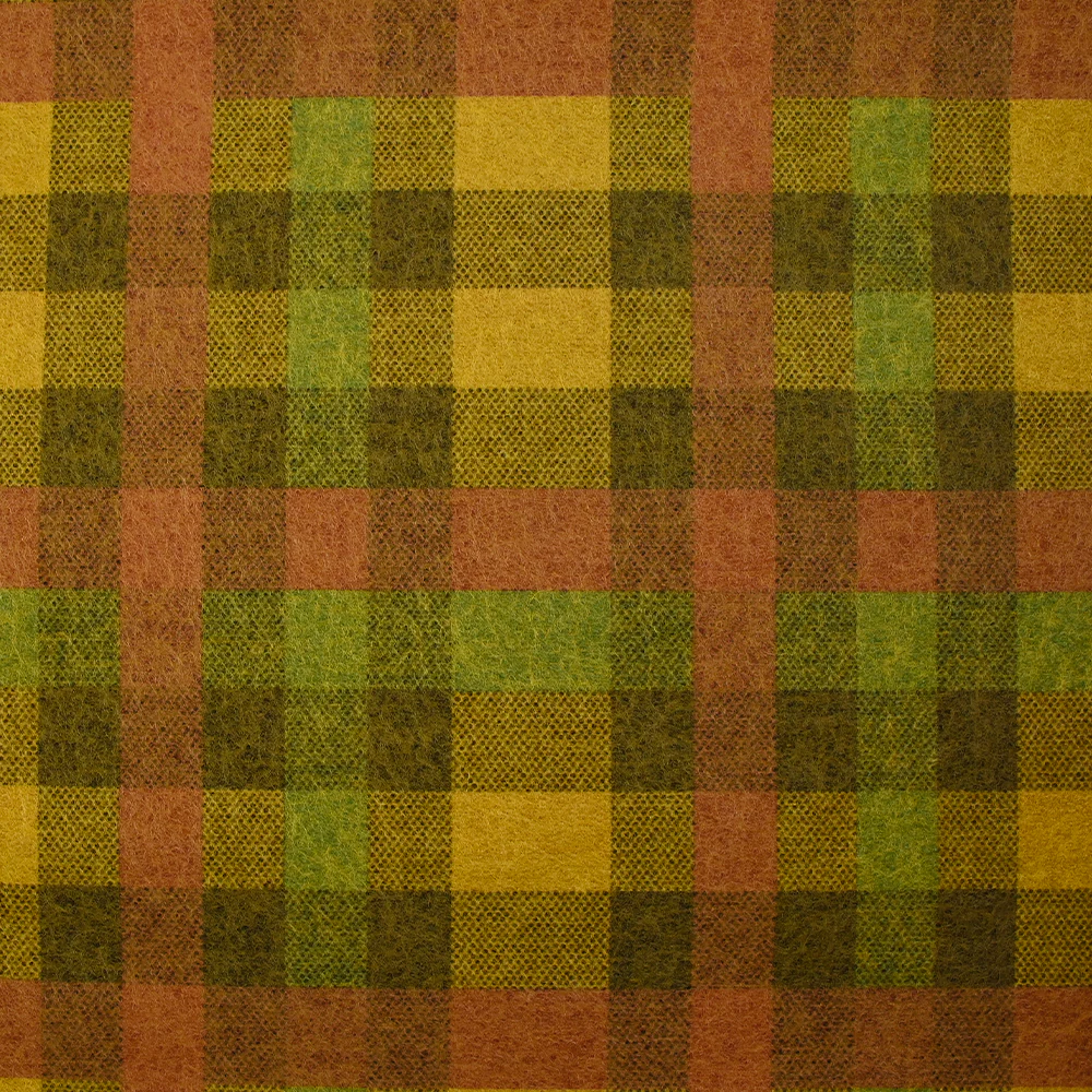 Laine mélangée à carreaux fond jaune - Image 4