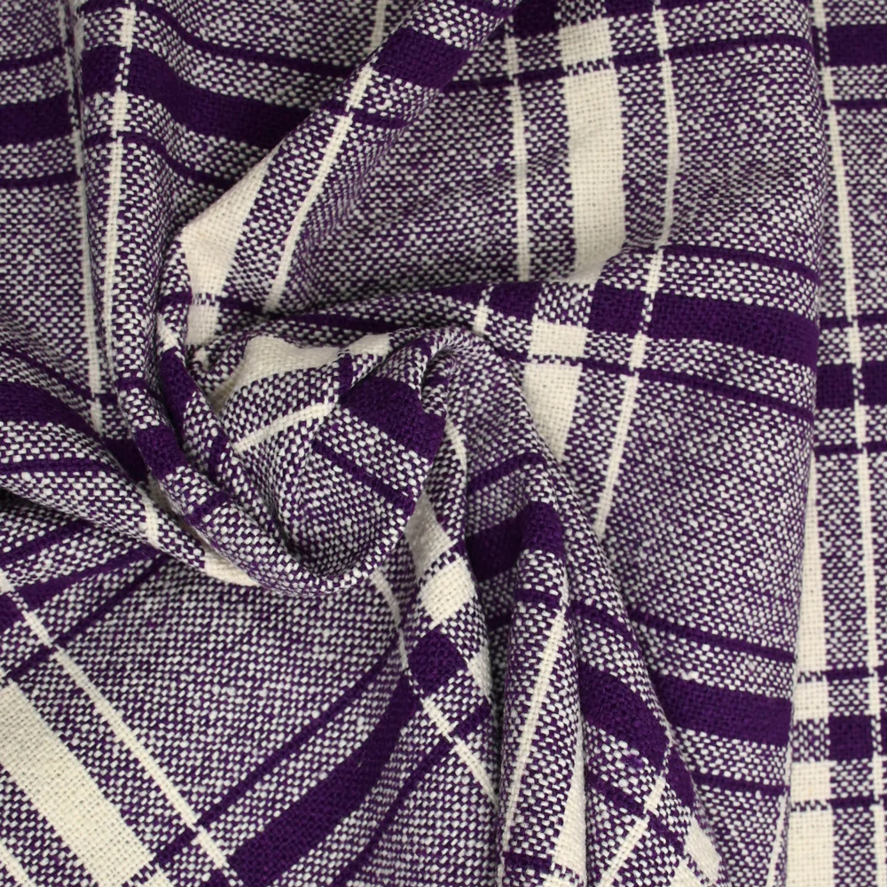 Laine mélangée à carreaux violet - Image 2