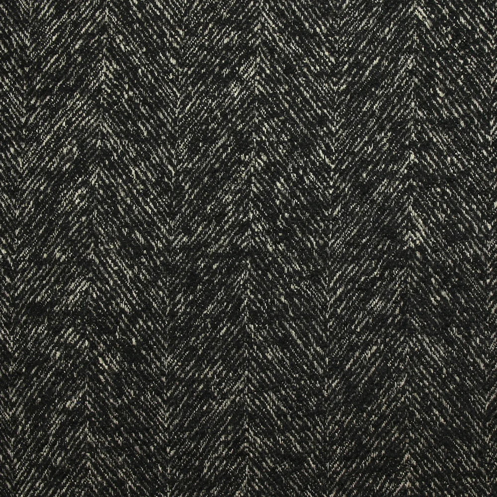 Laine mélangée bouclettes chevrons 85mm noir et écru - Image 4