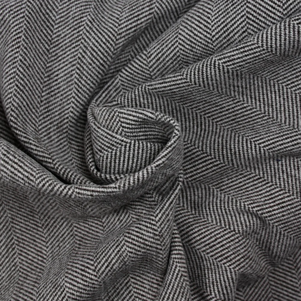 Laine mélangée chevron 5cm marron et blanc - Image 2