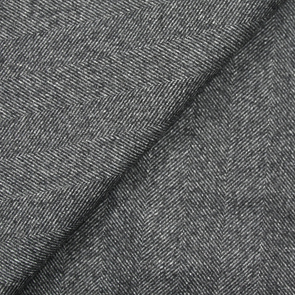 Laine mélangée chevron 6cm noir et gris