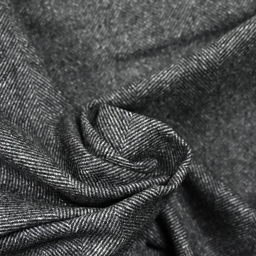 Laine mélangée chevron 6cm noir et gris - Image 2