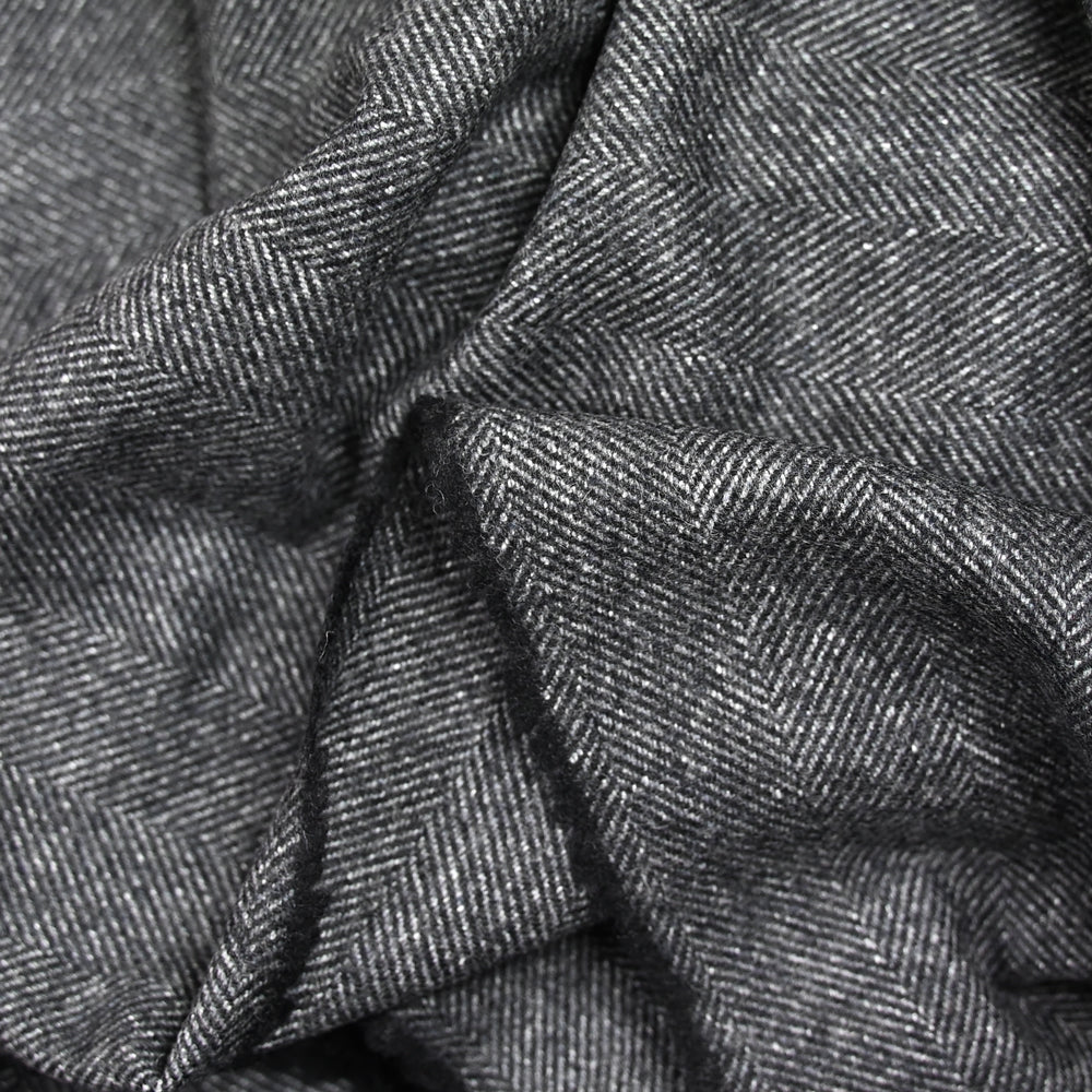 Laine mélangée chevron 6cm noir et gris - Image 3