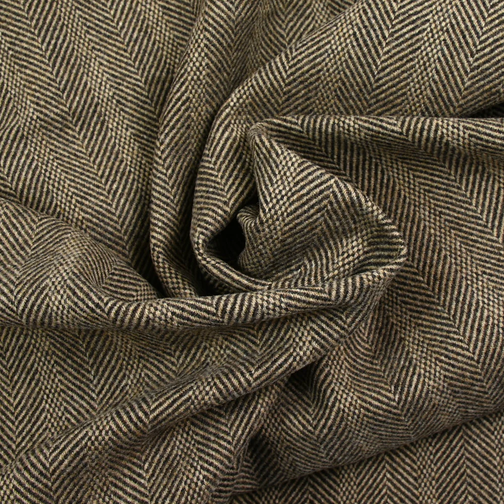Laine mélangée chevrons beige - Image 2