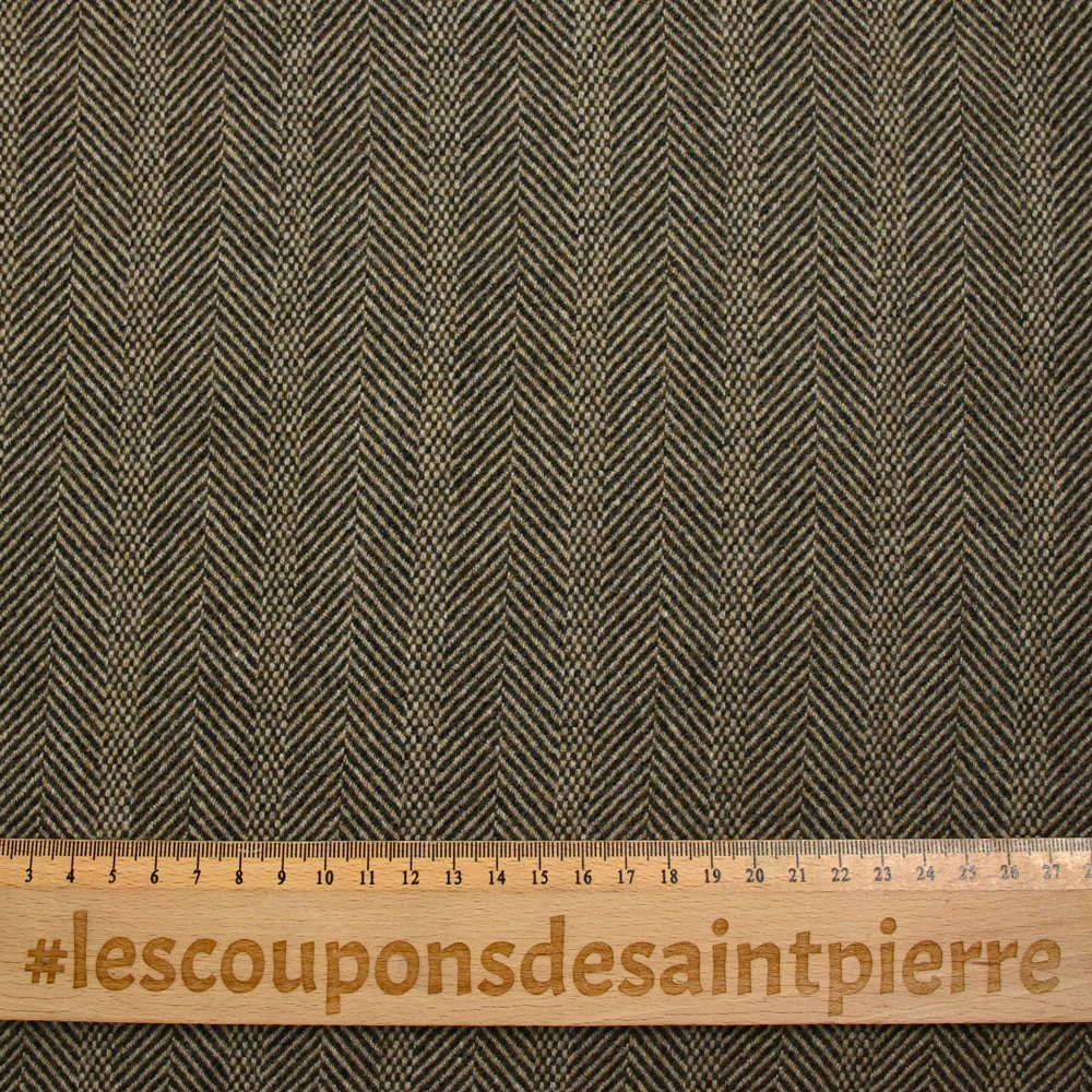 Laine mélangée chevrons beige - Image 3