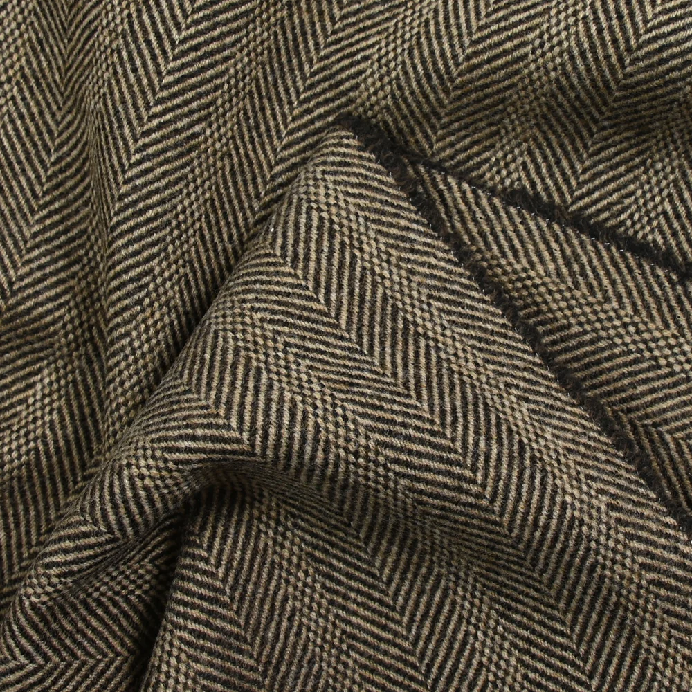Laine mélangée chevrons beige - Image 4