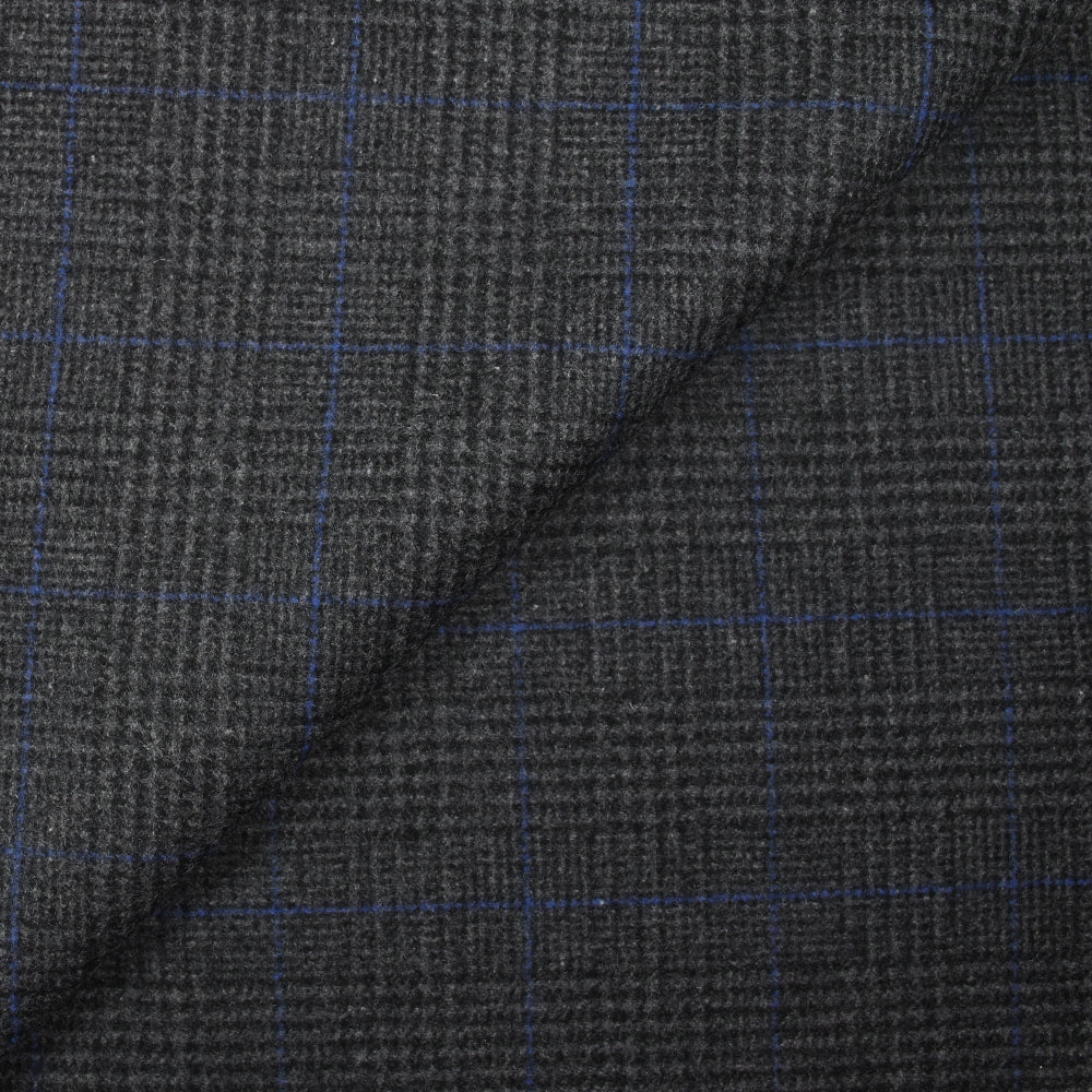 Laine mélangée contrecollée prince-de-galles fond anthracite