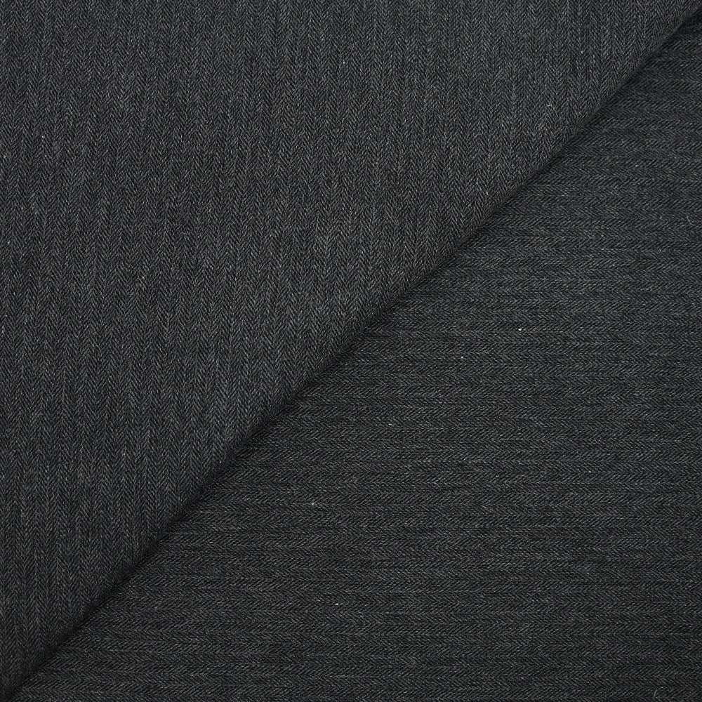 Laine mélangée fine chevrons gris anthracite