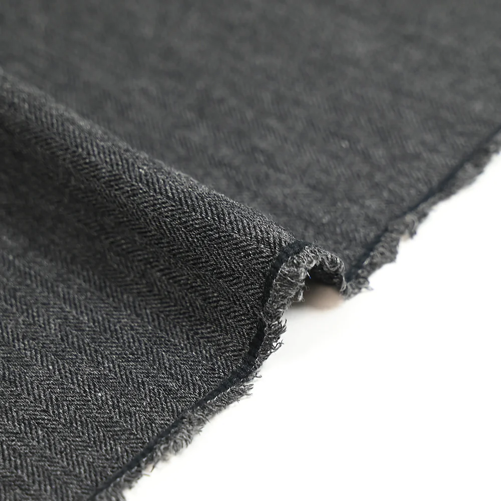 Laine mélangée fine chevrons gris anthracite - Image 4