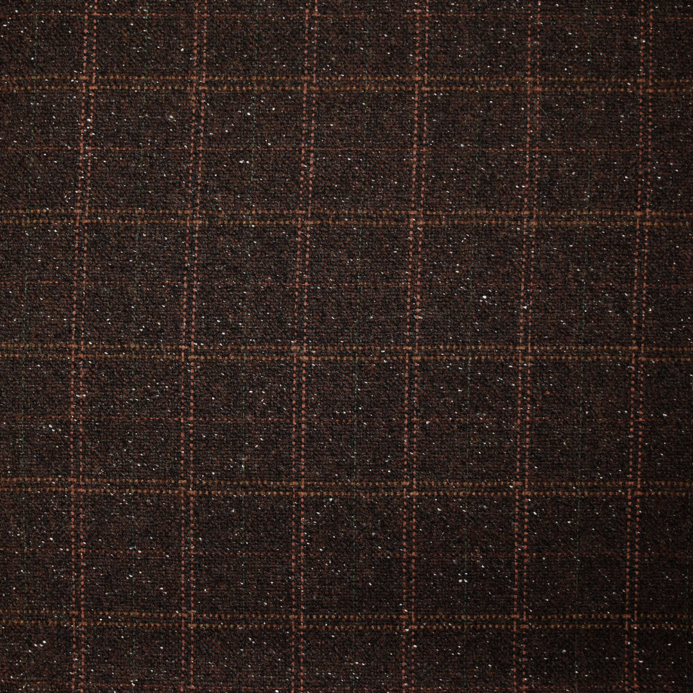 Laine mélangée mouchetée à carreaux fond marron - Image 6