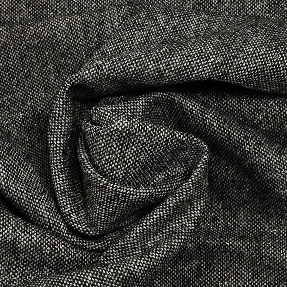 Laine mélangée nattée noir et gris brillant - Image 2