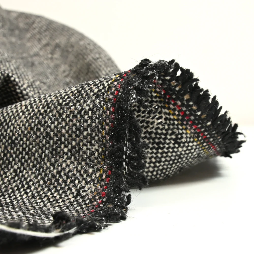 Laine mélangée nattée noir et gris brillant - Image 4