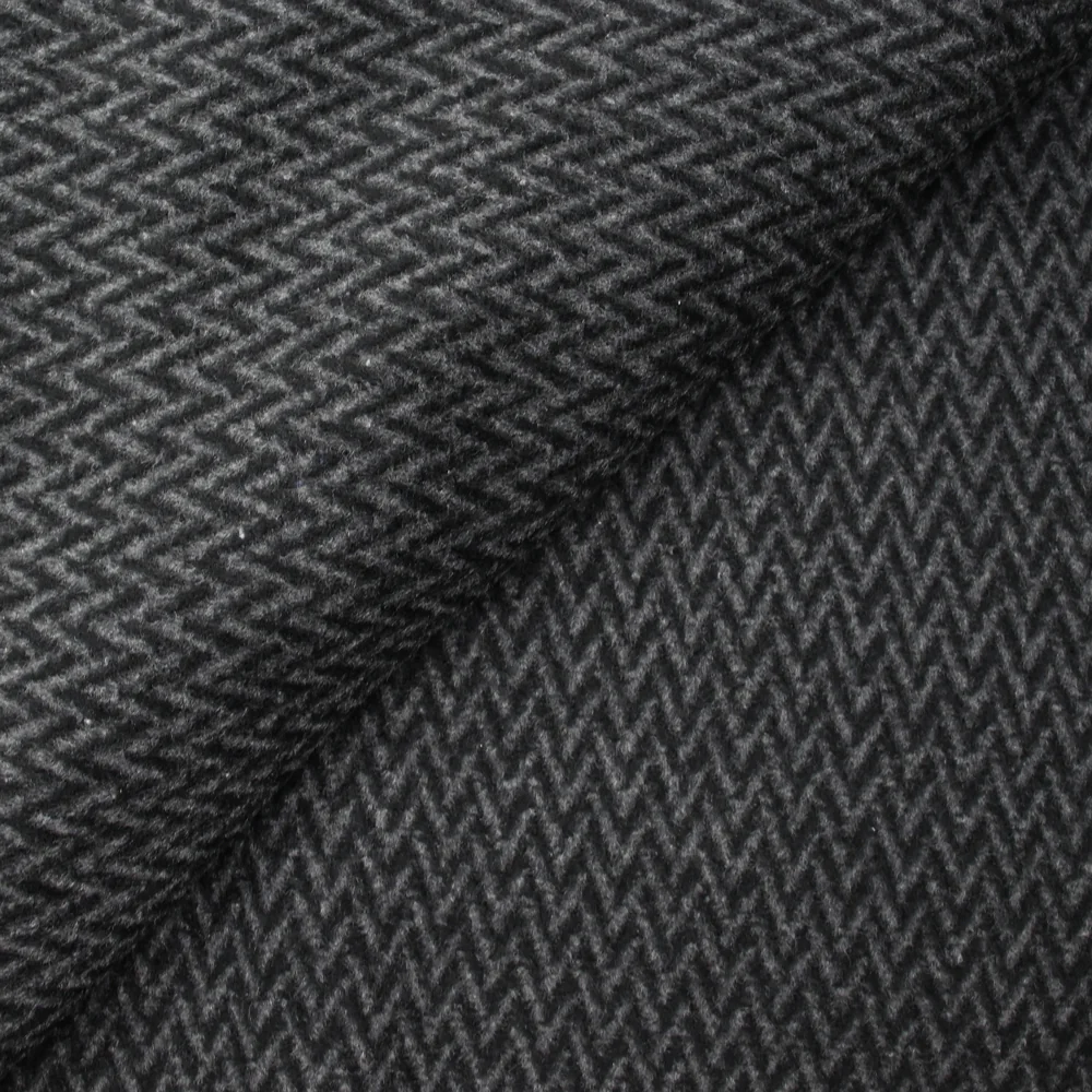 Laine mélangée zig zag gris