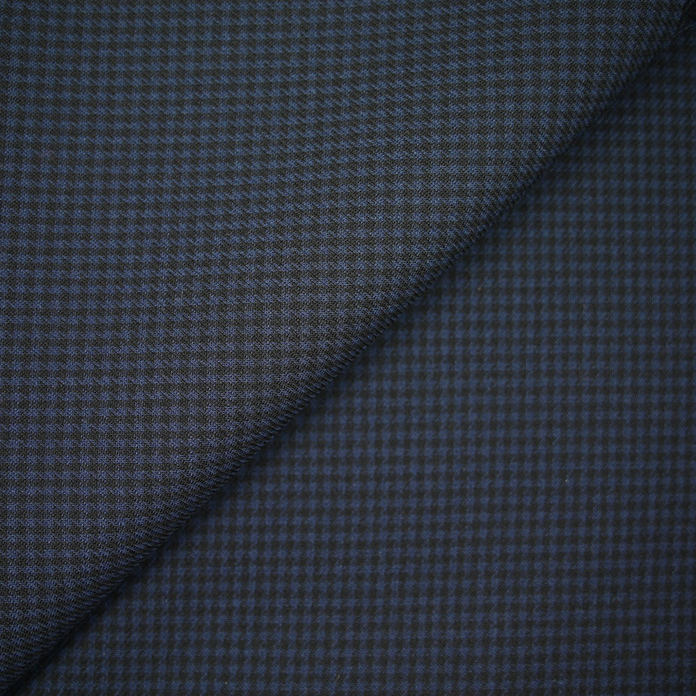 Laine vierge 100% pied de poule bleu et noir - Image 5
