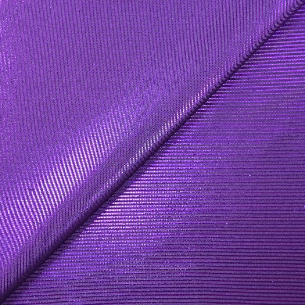 Lamé de polyester rayé violet