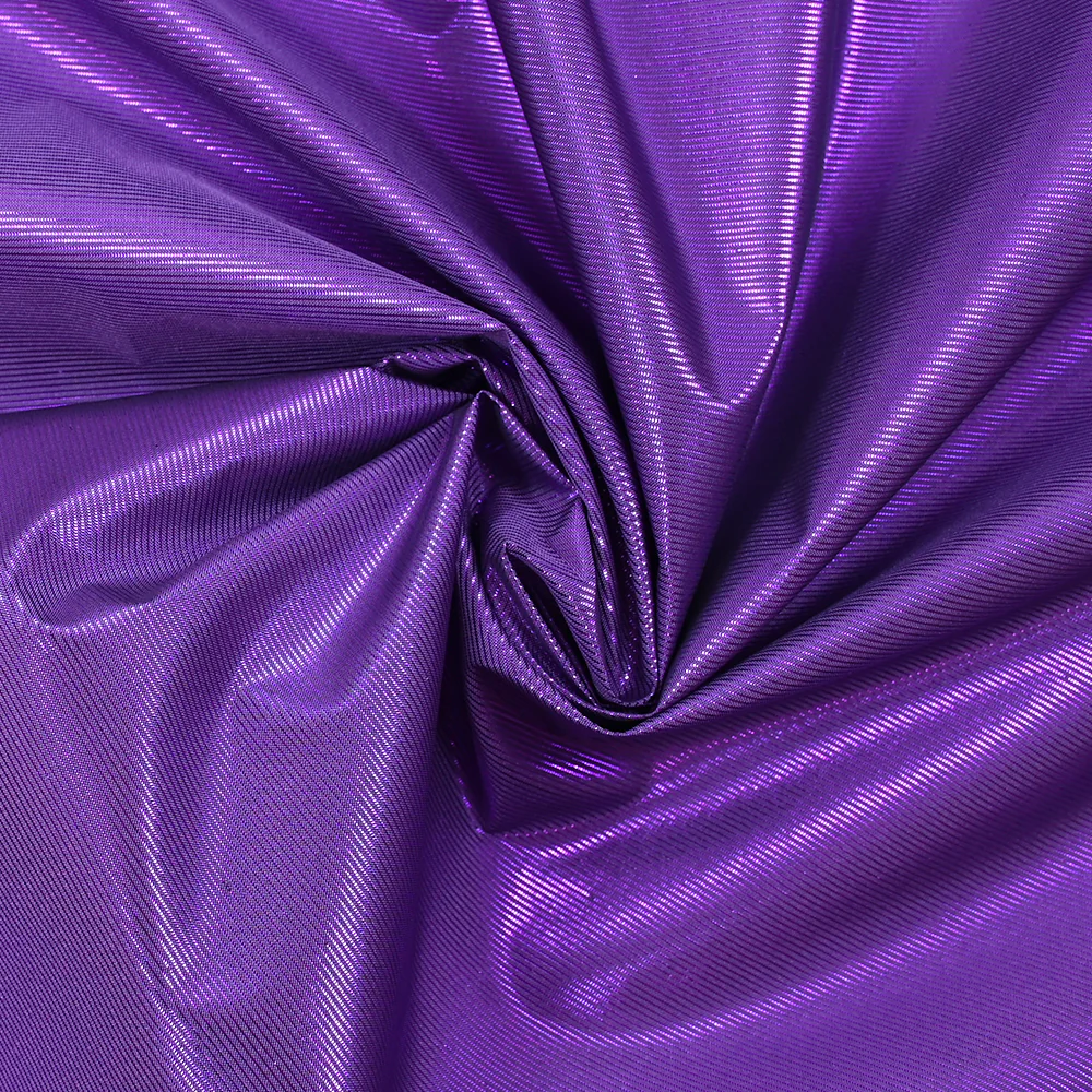 Lamé de polyester rayé violet - Image 2