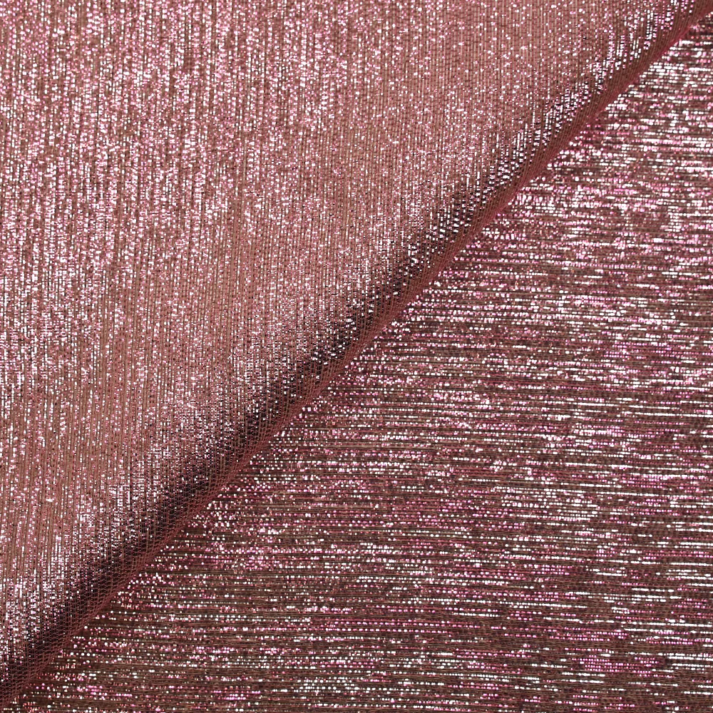 Lamé de soie rose flamingo - Image 4