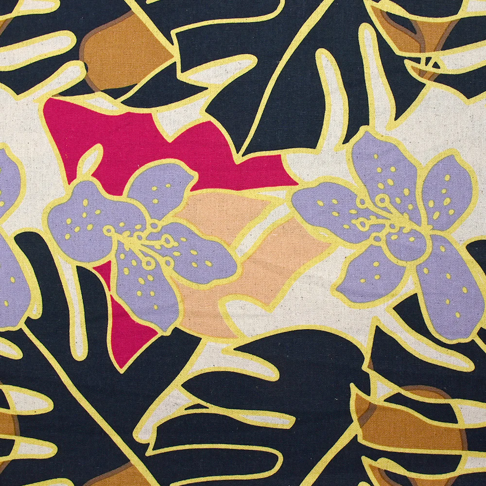 Lin viscose imprimé jardin tropical marine fond naturel - Image 4