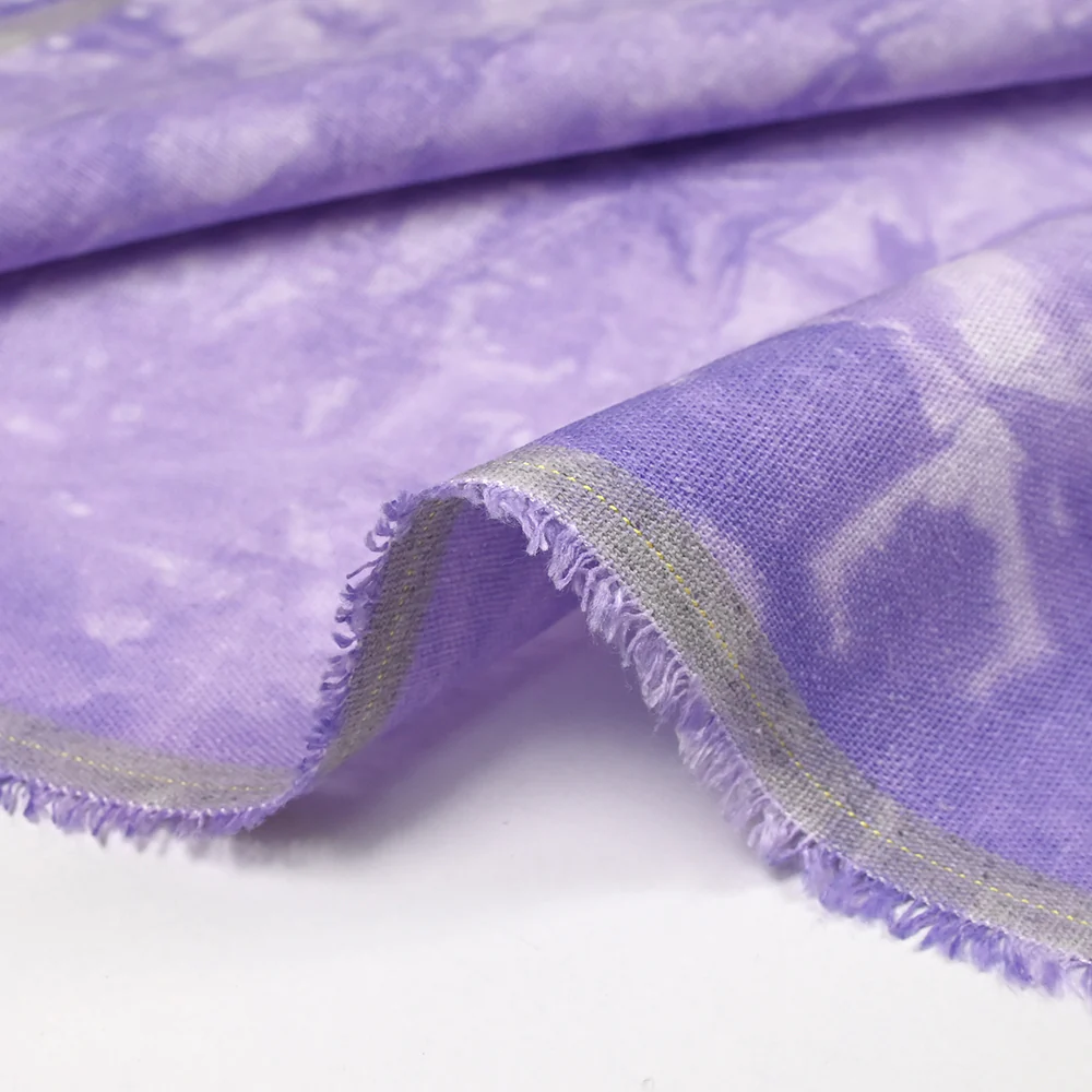 Lin viscose imprimé tie and dye violet - Image 6