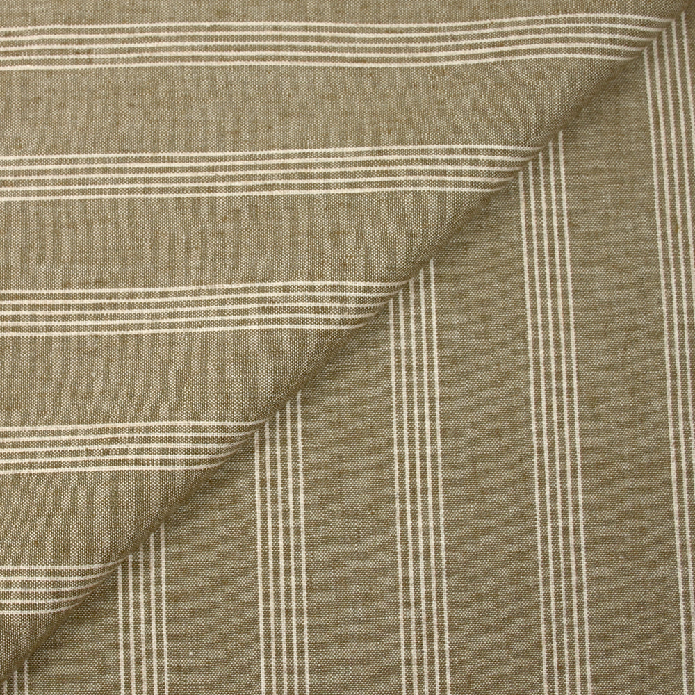 Lin viscose rayé Paula fond taupe