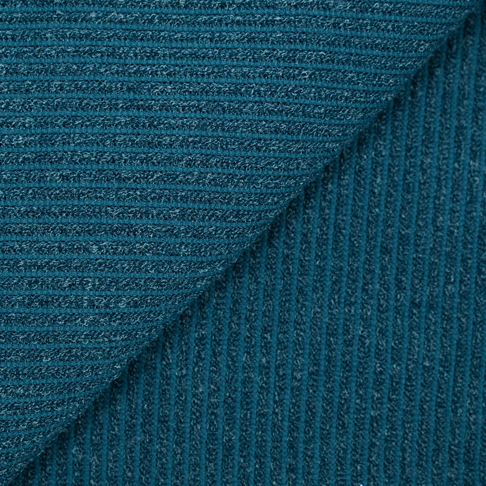 Maille Bianca côtelée bleu pétrole