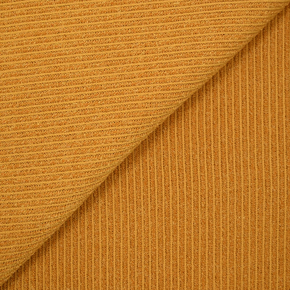 Maille Bianca côtelée jaune moutarde