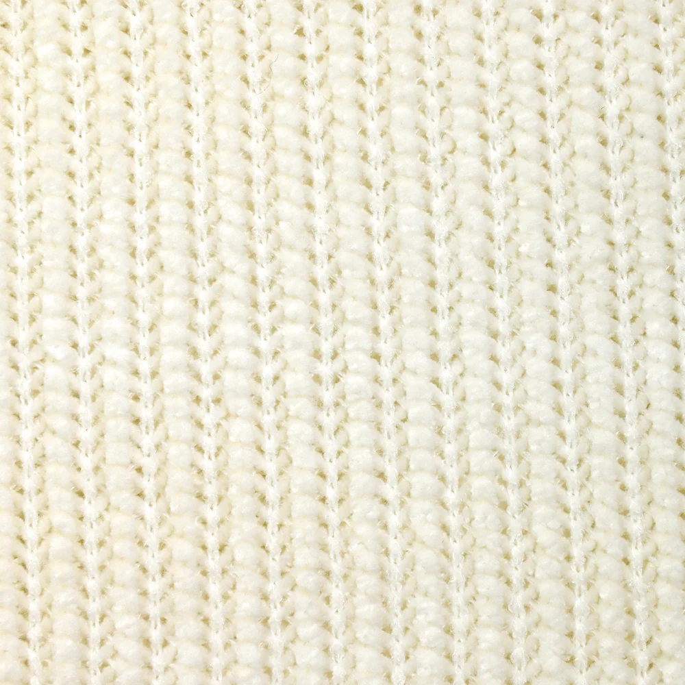 Maille chenille côtelée Anastasia blanc cassé - Image 3