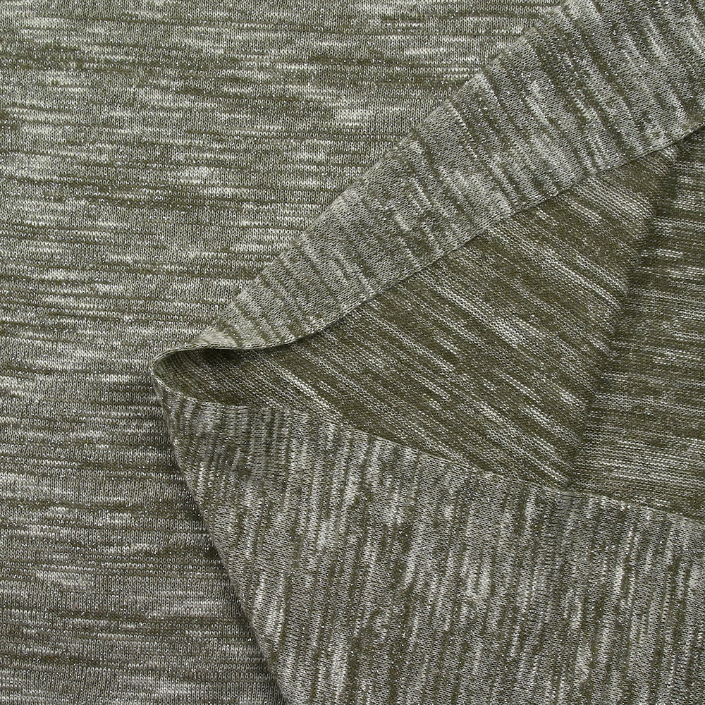 Maille chinée Elisa lurex argent fond kaki - Image 4