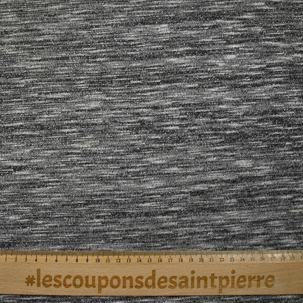 Maille chinée Elisa lurex argent fond noir - Image 3