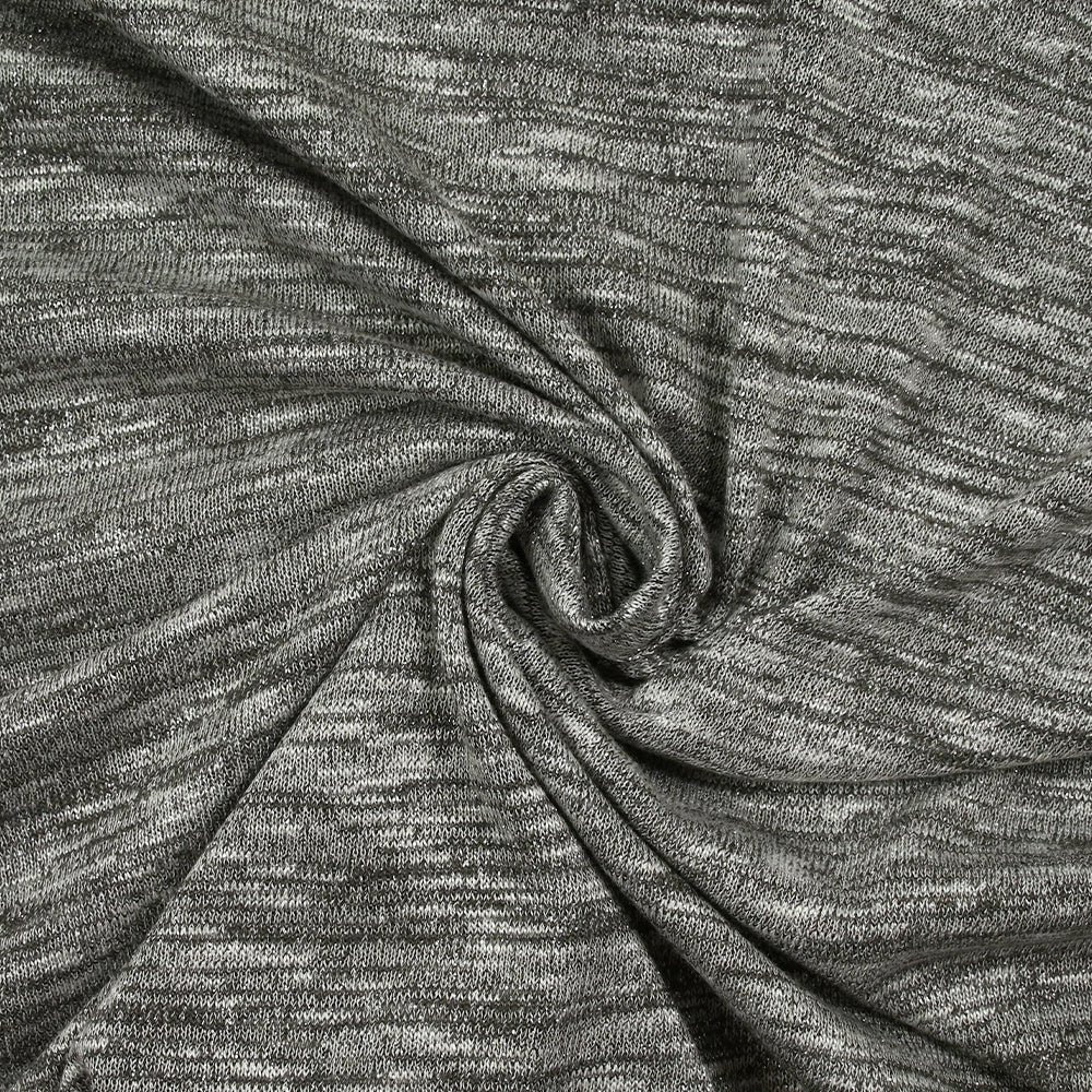 Maille chinée Nora lurex argent fond gris foncé - Image 2